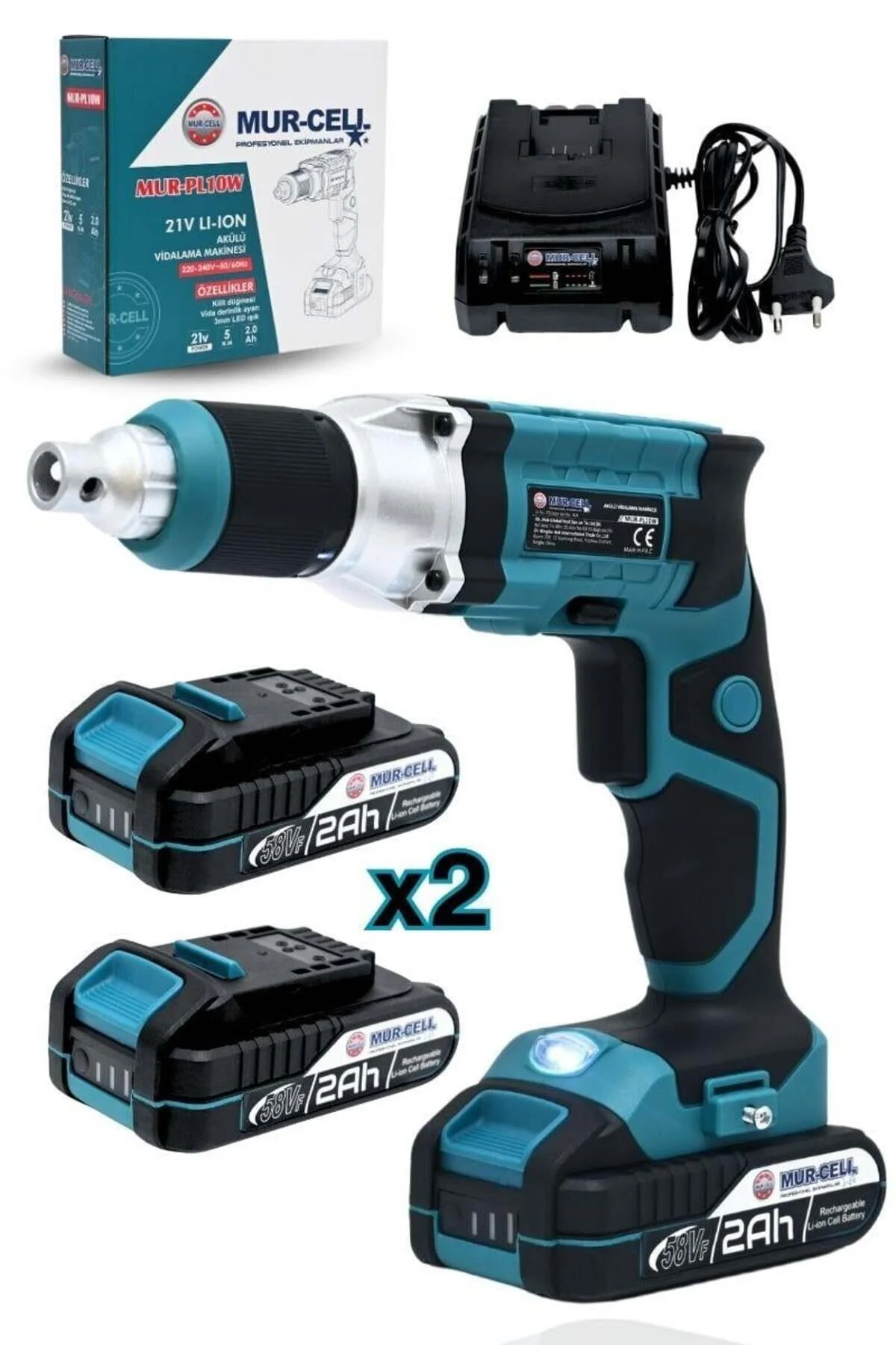 Profesyonel Çift Batarya Şarjlı Alçıpan Vidalama