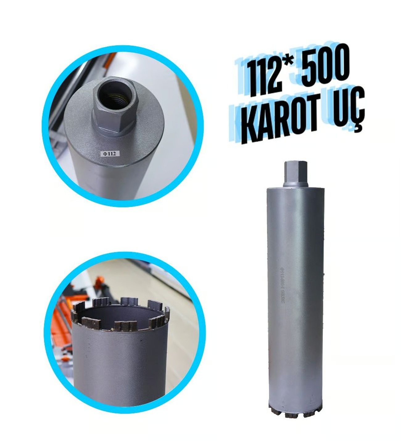 112×500 Karot Uç – Profesyonel Beton Delme Ucu