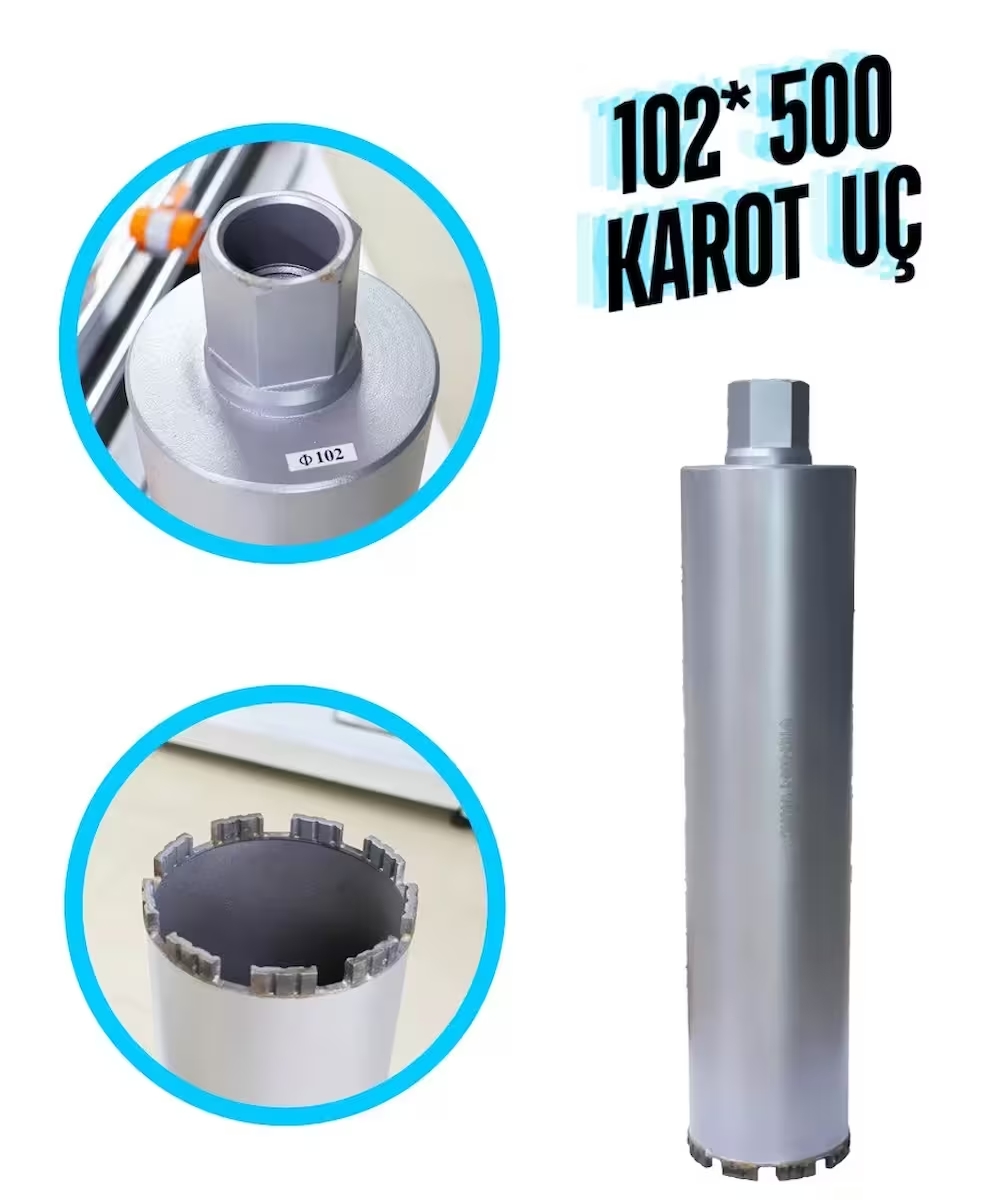 102×500 Karot Uç – Profesyonel Beton Delme Ucu