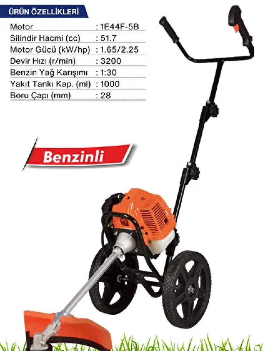 Benzinli Tekerlekli Çim Biçme Makinesi